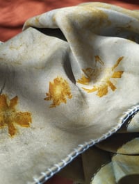 Image 2 of Coreopsis & Indigo Silk scarf