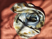 Image 3 of Coreopsis & Indigo Silk scarf