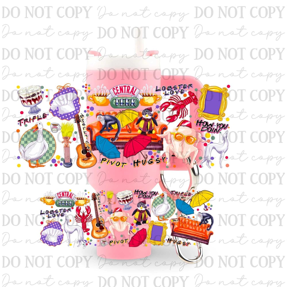 Image of Friends Central Perk Uv Dtf Wrap For Mini Tumbler Keychains Mini 16