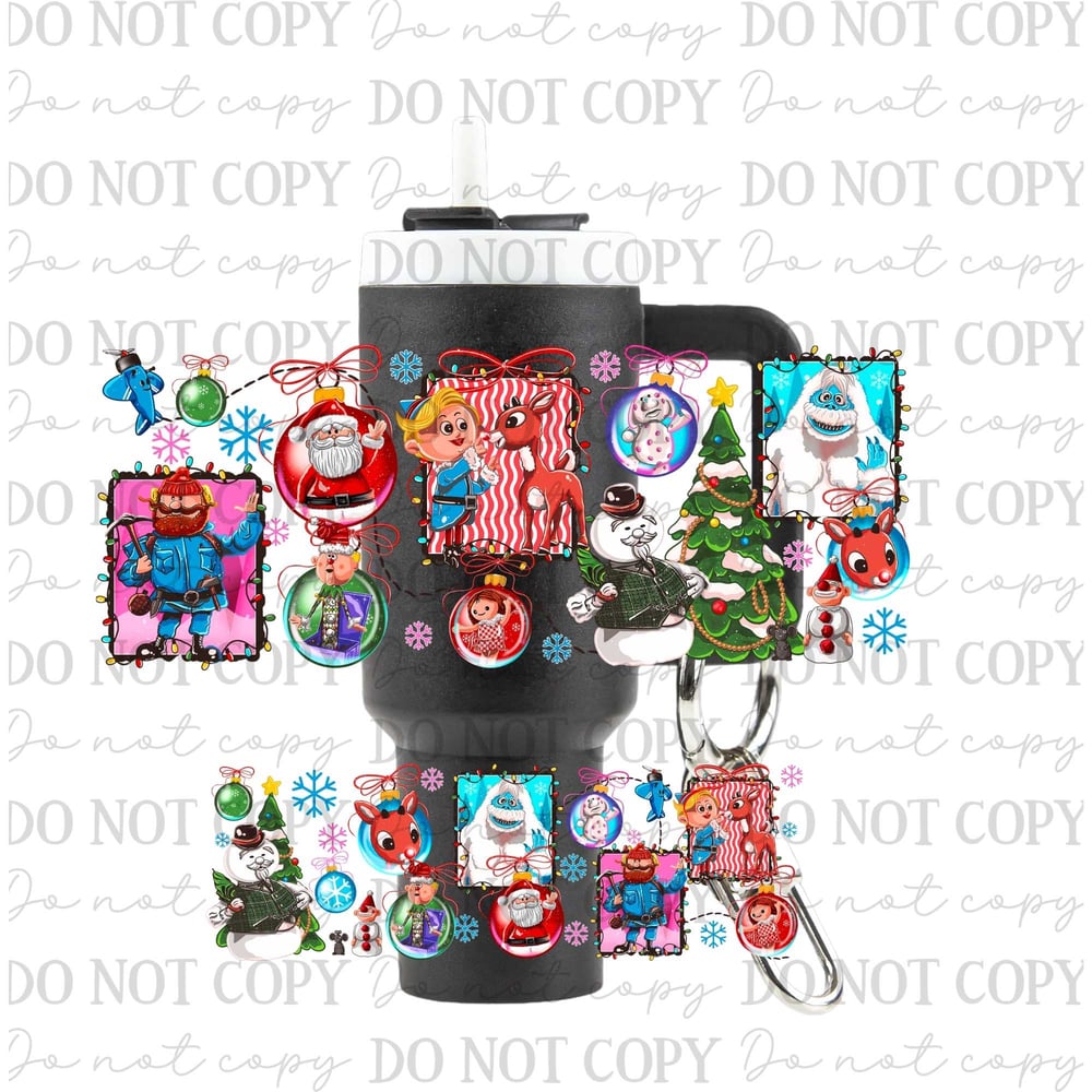 Image of Vintage Rudolph Uv Dtf Wrap For Mini Tumbler Keychains Mini 2