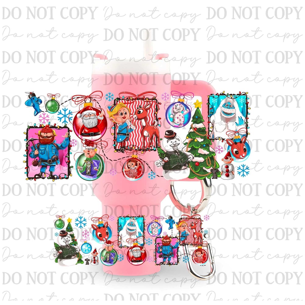 Image of Vintage Rudolph Uv Dtf Wrap For Mini Tumbler Keychains Mini 2