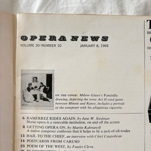 Image of Opera News January 1966 Milton Glaser Cover