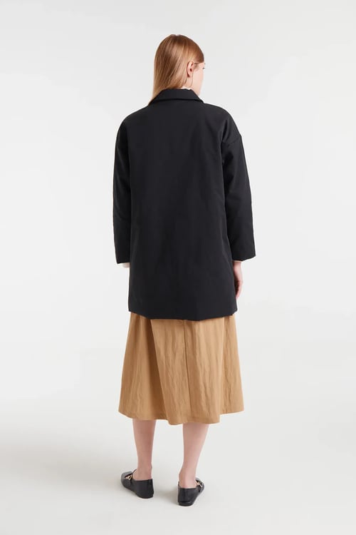 Image of 4-Abrigo midi negro