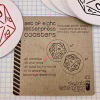 Image 3 of D-20 Letterpress Coasters  (Set of 8)