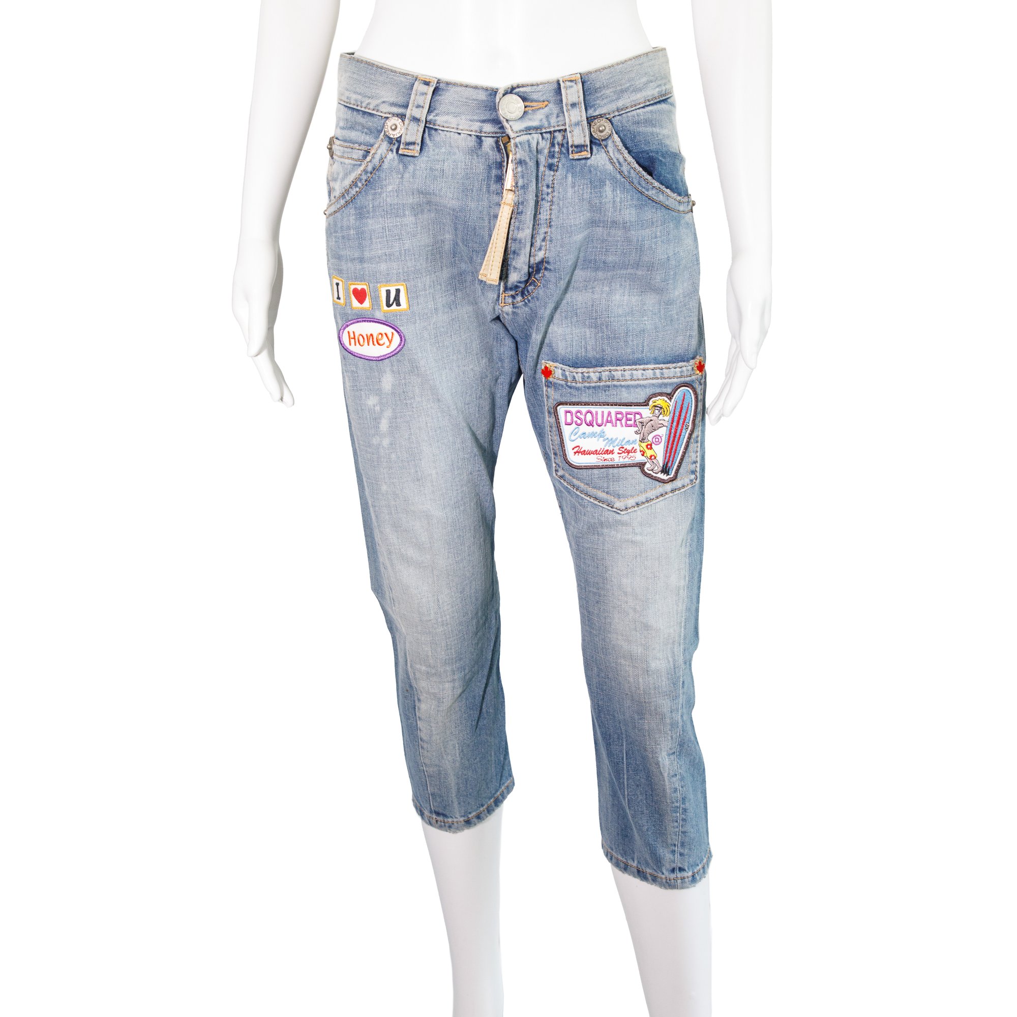 Image of Dsquared2 2005 Surf 'I LOVE YOU' Capri Jeans