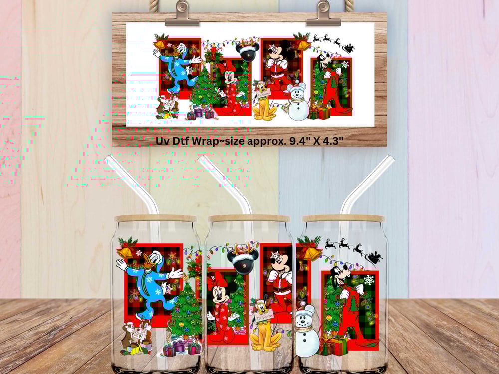 Image of Christmas Mickey & Friends Uv Dtf Wraps 3 to Choose From ! W0712