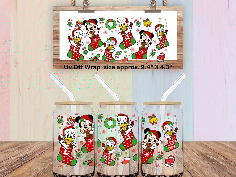 Image of Christmas Mickey & Friends Uv Dtf Wraps 3 to Choose From ! W0712