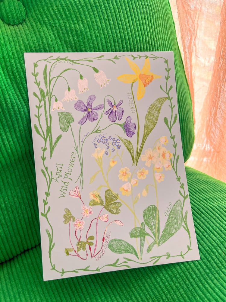 Image of April wild flowers print