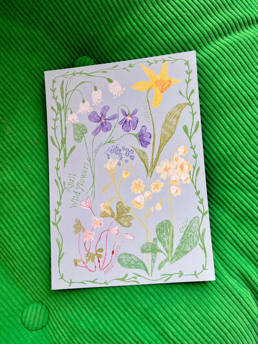 Image of April wild flowers print 
