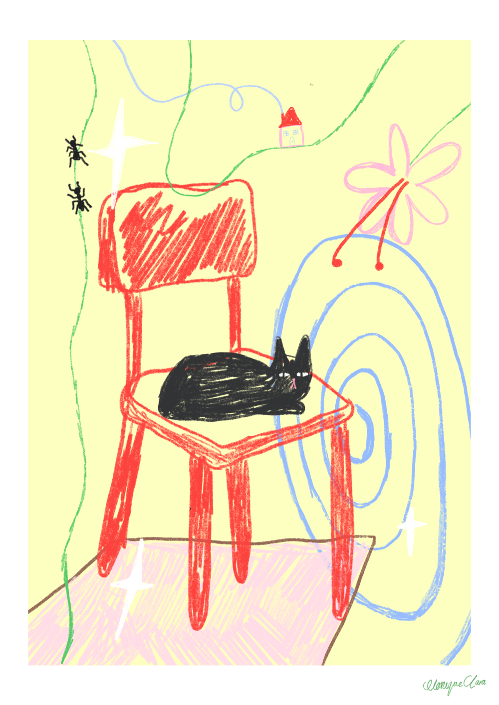 Image of Red chair print