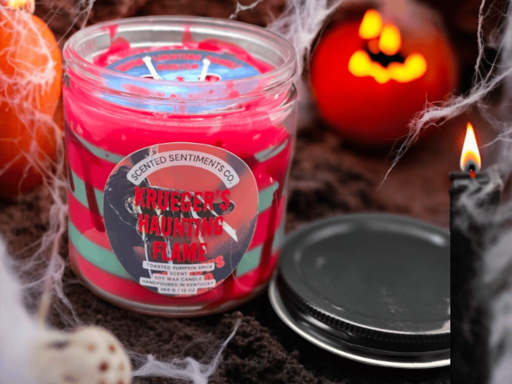 Image of Halloween Candle| Soy Wax Candle| Toasted Pumpkin Spice| Krueger's Haunting Flame| Slasher Horror