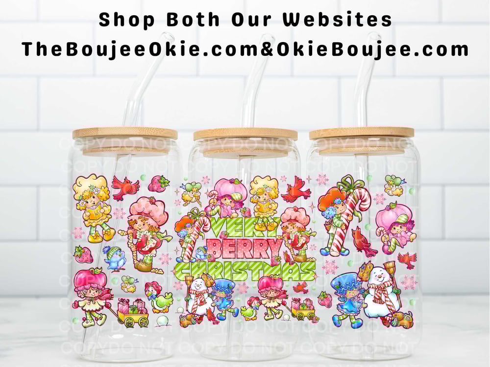 Image of Strawberry Shortcake Christmas Uv Dtf Wrap   W0768