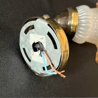 Image 8 of Applique murale vintage col de cygne DISDEROT DELMAS en laiton et tulipe opaline fleur 