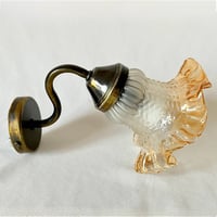 Image 1 of Applique murale vintage col de cygne DISDEROT DELMAS en laiton et tulipe opaline fleur 