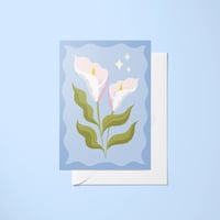 Image 1 of Abstract Flowers A6 Art Card
