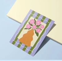 Image 2 of Flowers in Vase A6 Art Card