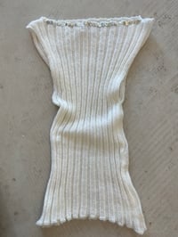 Image 4 of Mohair white boat neck top with Pearl buttons 