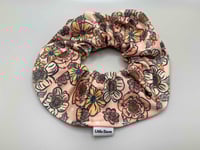 Christmas Florals in Pink Scrunchie