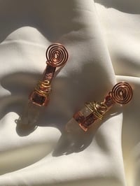 Image 3 of Copper Spiral Quartz Earrings