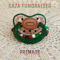 Image 1 of Watermelon Gaza Fundraiser Adult Pacifier and Kandi Set