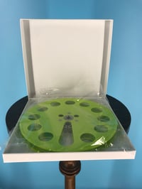 Image 2 of Burlington Recording 1/4" x 7" Heavy Duty GREEN Trident Plastic Reel in White Box - Round Window