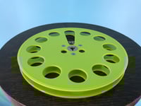 Image 4 of Burlington Recording 1/4" x 7" Heavy Duty GREEN Trident Plastic Reel in White Box - Round Window