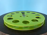 Image 5 of Burlington Recording 1/4" x 7" Heavy Duty GREEN Trident Plastic Reel in White Box - Round Window