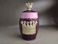 Image 1 of Princess Crown Urn / Treat Jar Made To Order by Symmetrical Pottery