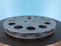 Image 3 of Burlington Recording 1/4" x 7" Heavy Duty GRAY Trident Plastic Reel in White Box - Round Window