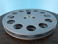 Image 4 of Burlington Recording 1/4" x 7" Heavy Duty GRAY Trident Plastic Reel in White Box - Round Window