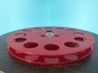 Image 3 of Burlington Recording 1/4" x 7" Heavy Duty RED Trident Plastic Reel in White Box - Round Window