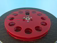Image 4 of Burlington Recording 1/4" x 7" Heavy Duty RED Trident Plastic Reel in White Box - Round Window
