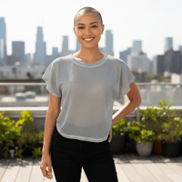 Image 1 of Silver Glitter Top