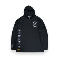 Image 1 of FLOW TAG HOODED RASH GUARD - BLK