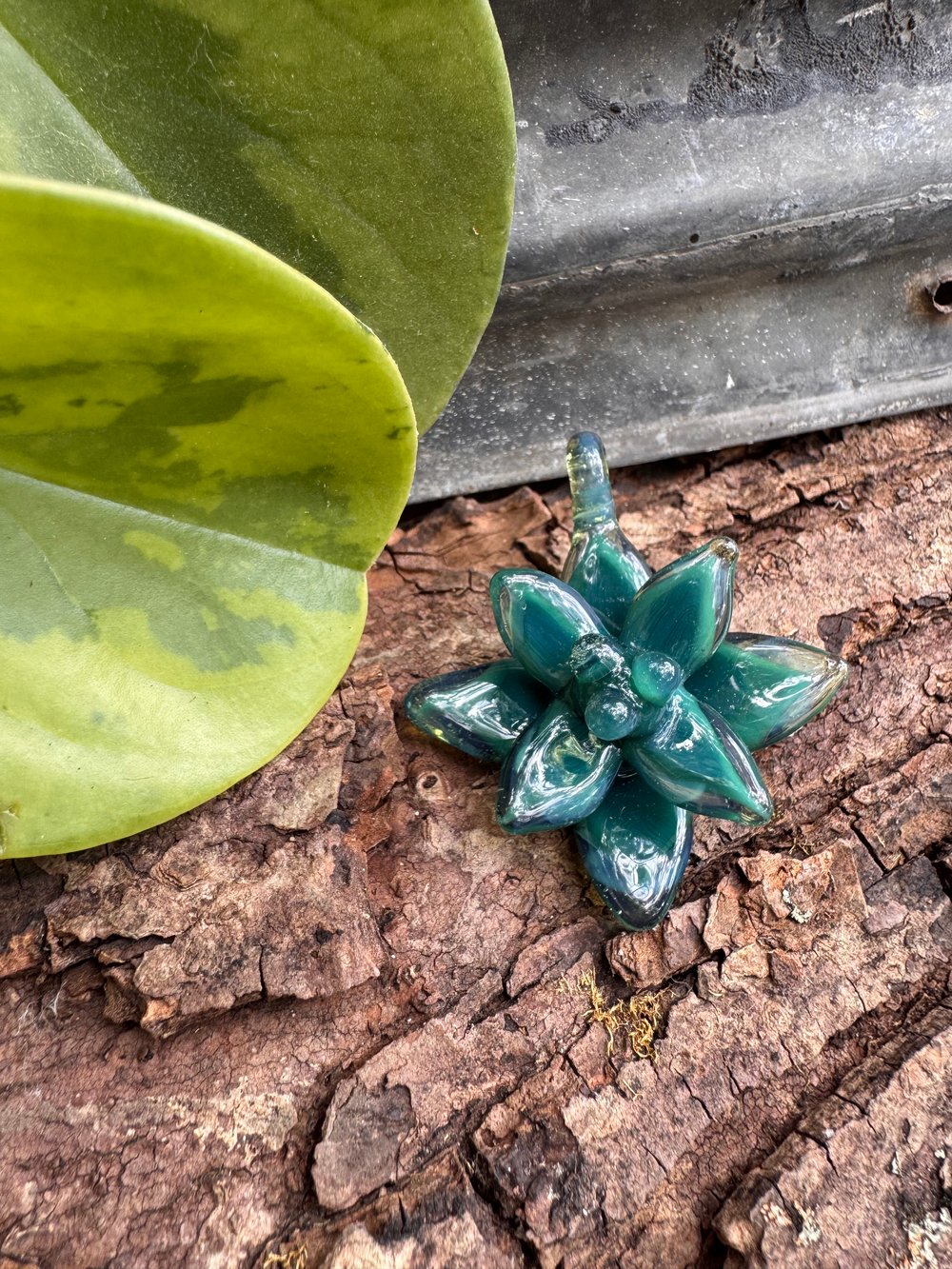 Aqua Succulent Pendant