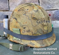 Image 7 of Vietnam USMC M-1 Helmet & 1965 Liner Mitchell Camo Cover. 1959 dated sweatband.