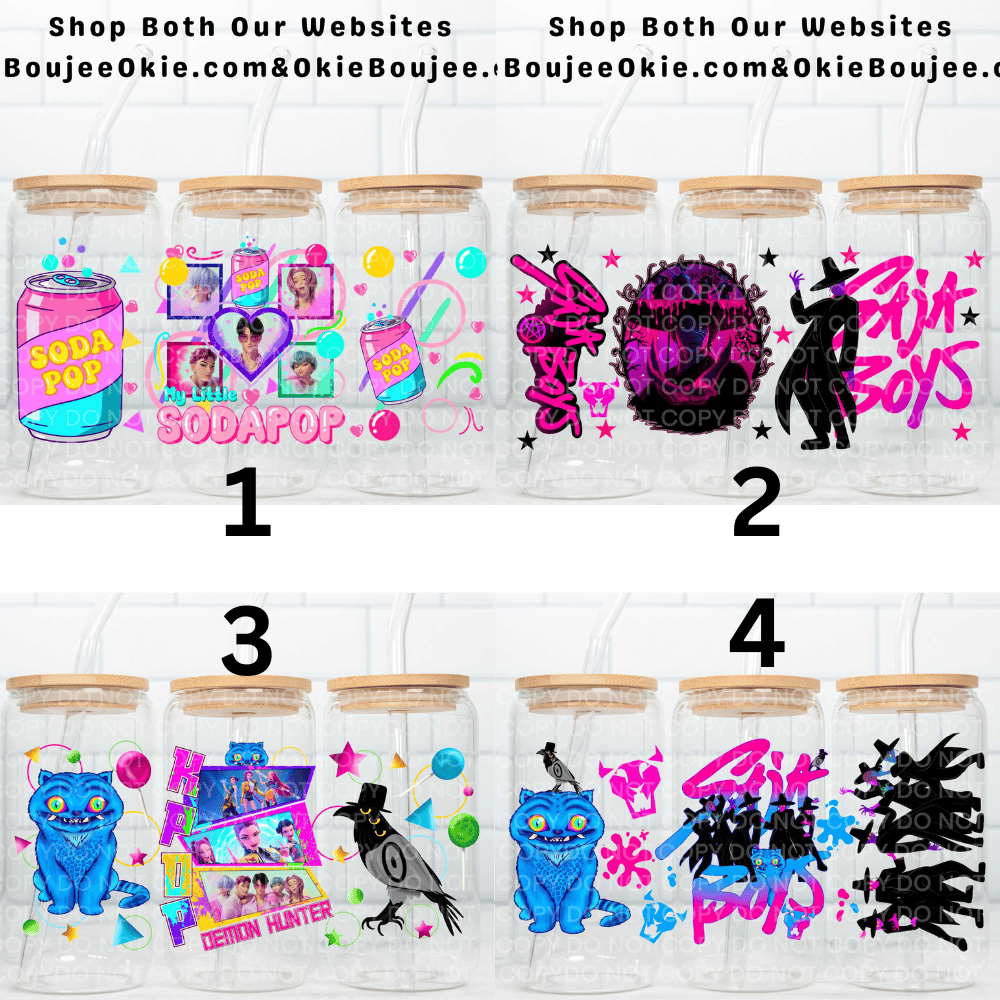 Image of K-Pop Kpop K Pop Demon Hunter Saja Boys Huntrix Choice of 4 Uv Dtf Wrap Single Sided  W0829