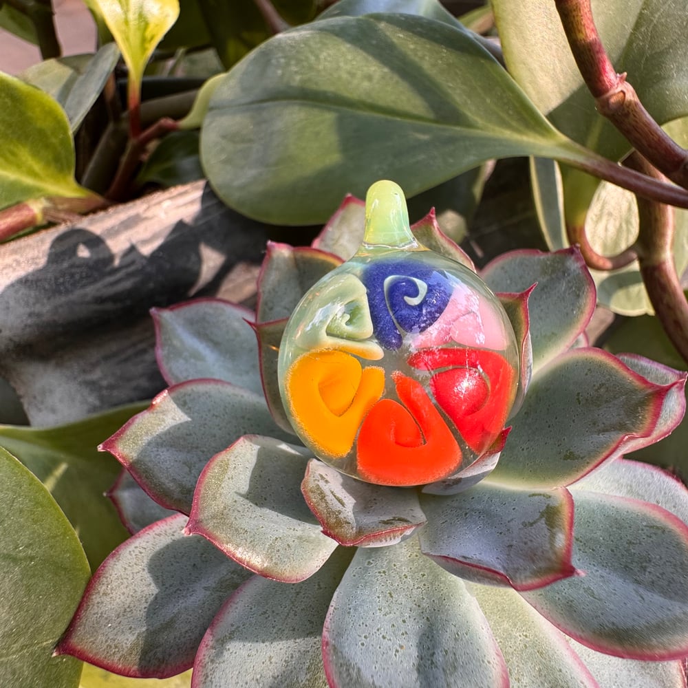 Lime Rainbow Geo Pendant 