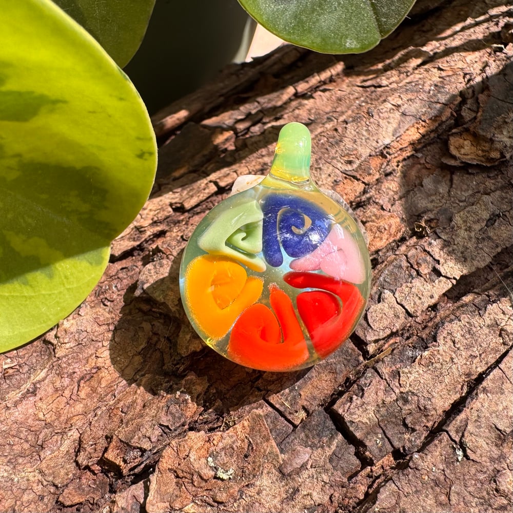 Lime Rainbow Geo Pendant 