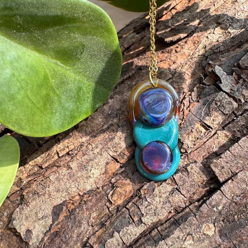 Aqua Amber Circles Pendant