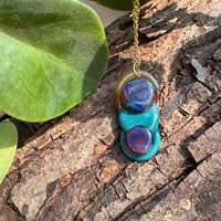 Image 4 of Aqua Amber Circles Pendant 