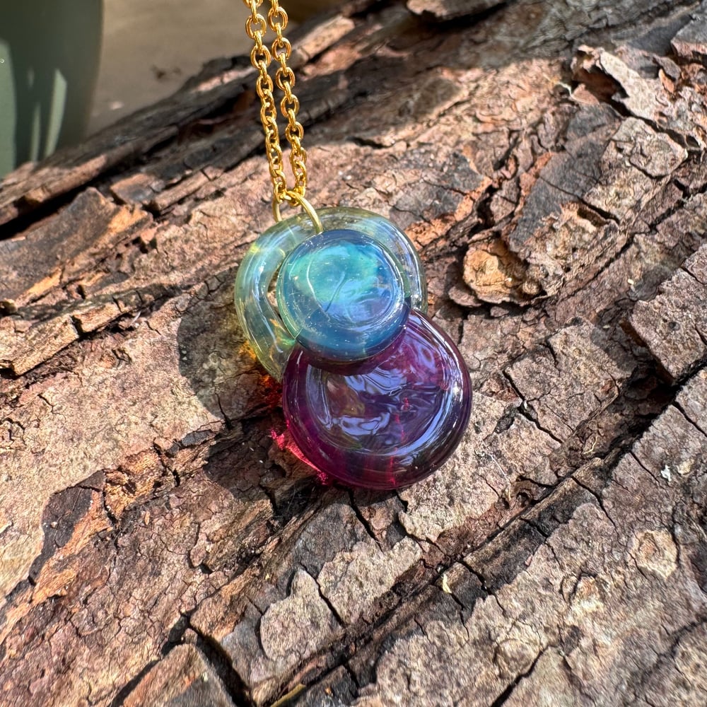 Sea Foam & Purple Circles Pendant