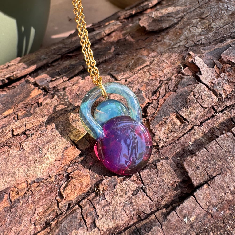 Sea Foam & Purple Circles Pendant