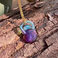 Image 3 of Sea Foam & Purple Circles Pendant