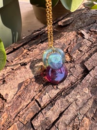 Image 1 of Sea Foam & Purple Circles Pendant
