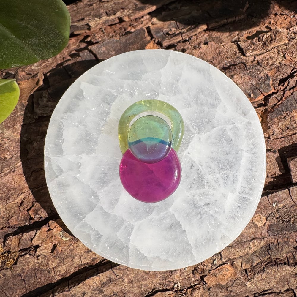 Sea Foam & Purple Circles Pendant