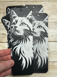 Image 2 of 3D Printed Cat Bookmark – Black & Grey Design