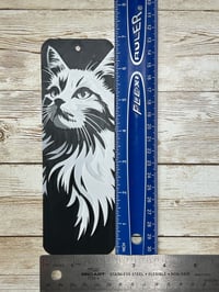 Image 3 of 3D Printed Cat Bookmark – Black & Grey Design