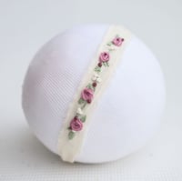 Hand stitched Roses- Tieback headband