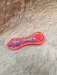 Image 7 of Pink Cotton Candy Freezable Glitter Glass Pipe